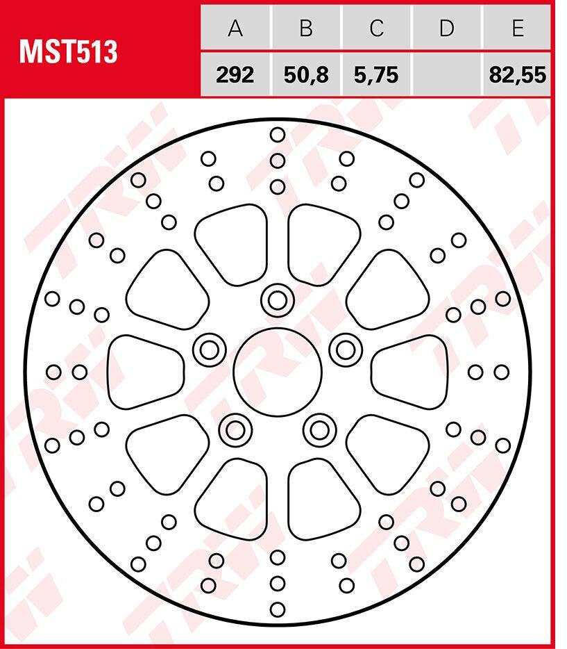 Trw Brake Rotor Fixed Round For Harley Davidson FXDS-CON 1340 1980-2000 MST513