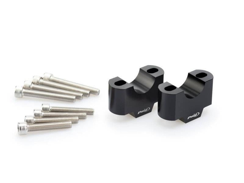 Puig 30mm Handlebar Risers For 29mm Bars Black 5249H
