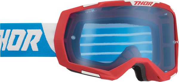 THOR Regiment MX Motorcross Goggles White/Red/Blue 2023 Model
