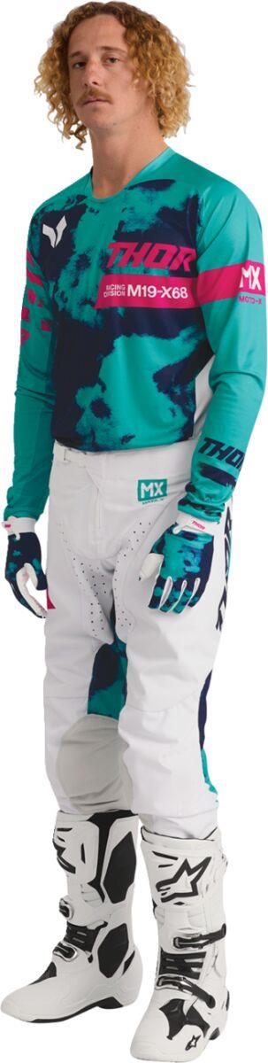 THOR Launchmode Bleach Gloves White/Green/Blue