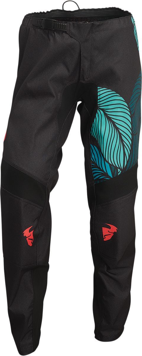 Thor WOMENS Sector Urth Adult Motocross MX Pants Black/Teal 11/12 Inch Waist