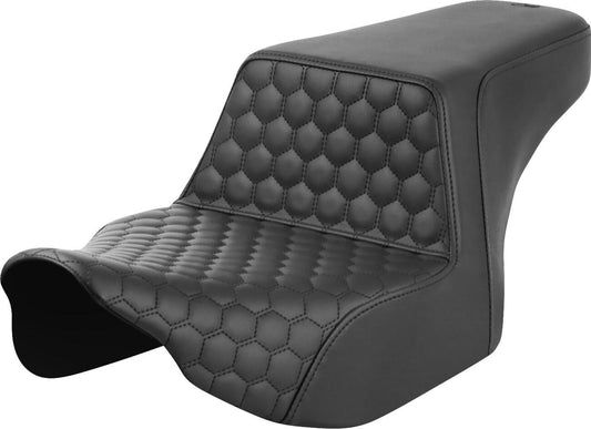 Saddlemen Honeycomb Step-Up Seat Black Stitch For HD FLTRXSE 1977 23-24 823-07-17700