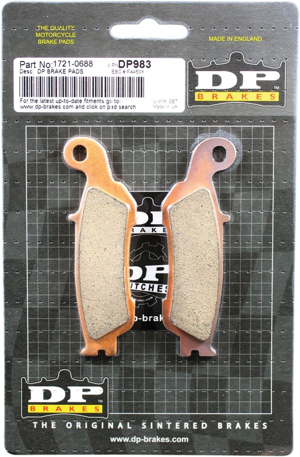 Dp Brakes Standard DP Sintered Brake Pads For Yamaha YZ 250 FX 2007-2025 DP983