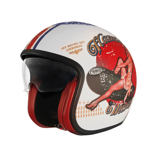 PREMIER HELMETS Vintage Pin Up Helmet PU 8BM 2024 Model