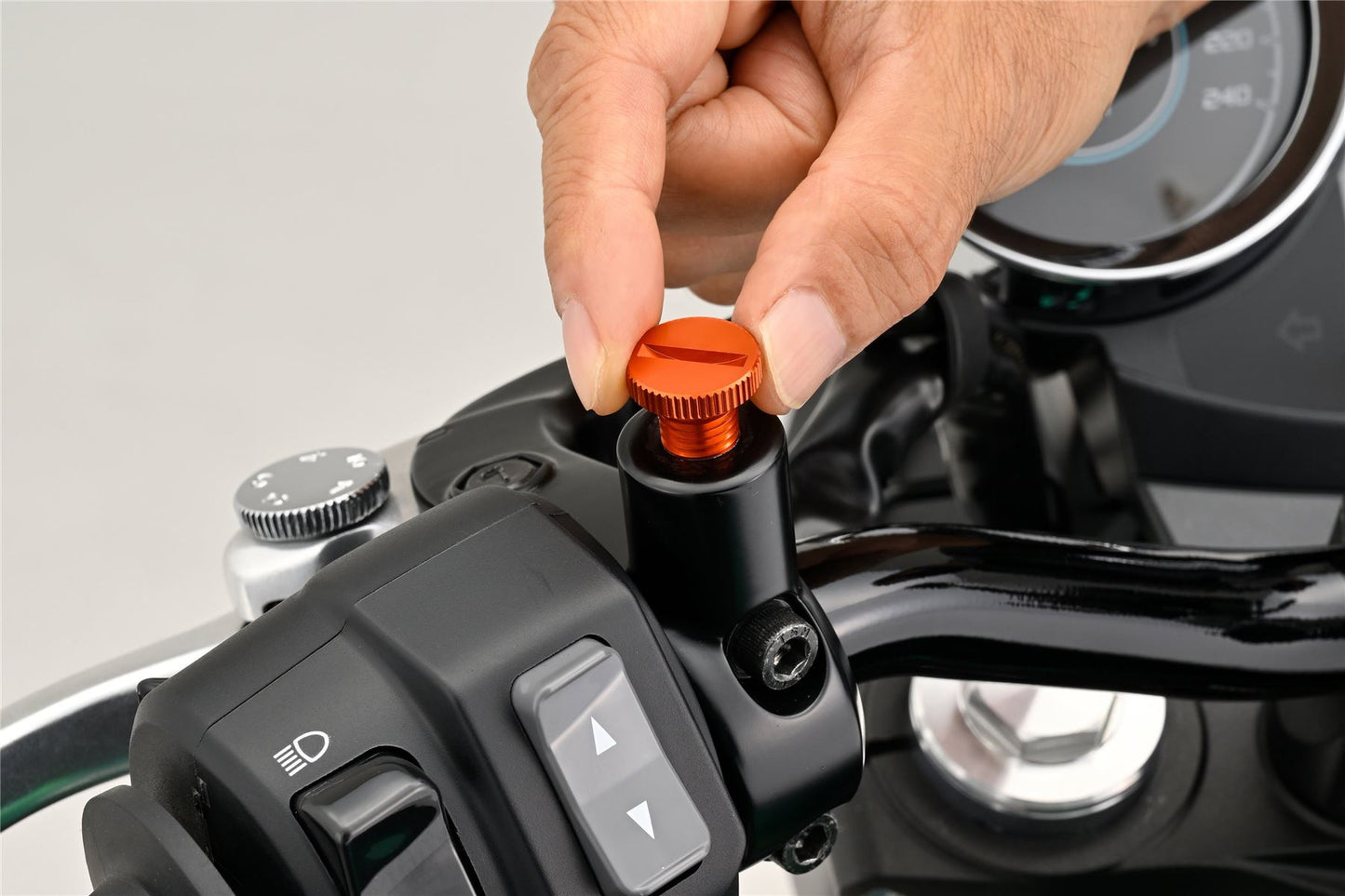 Daytona Mirror Plug Bolt Orange Right M10 x 1.25 CNC Aluminum Threaded Plug 80942