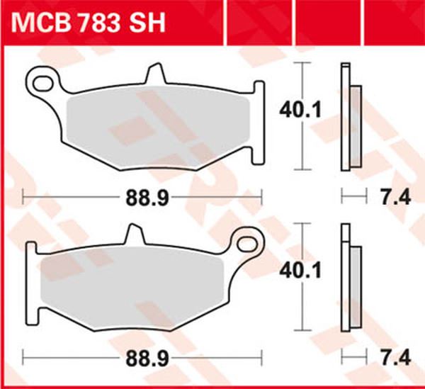 Trw SH Series Sindered Rear Brake Pads For Suzuki DL 1050 2006-2026 MCB783SH