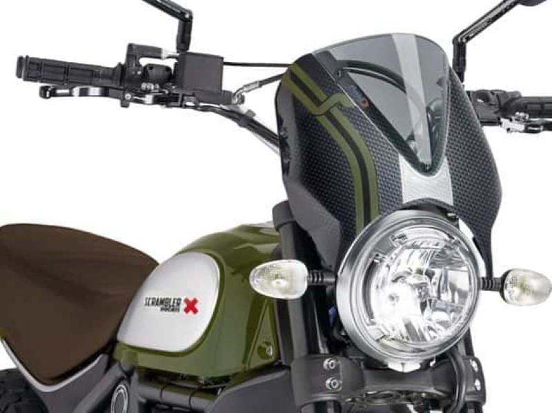 Puig Retrovision Carbon Look Semi Fairing And Screen Light Smoke 7040C