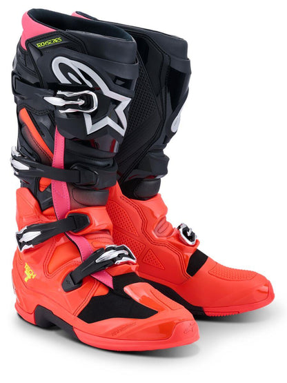 ALPINESTARS Tech 7 Boots BLK/RD FLUO/PINK 2025 Model