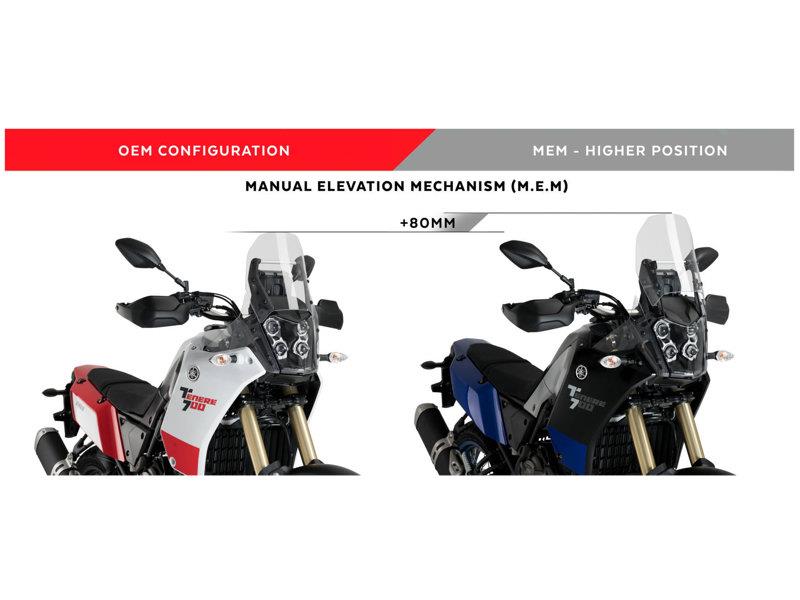 PUIG Manual Screen Height Adjuster Black for Yamaha Tenere 700/Explore/Extreme/Rally/World Raid 19-25 3732N