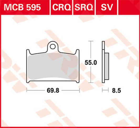 Trw Sintered Metal Brake Pads For Triumph Thunderbird 1600 1988-2018 MCB595