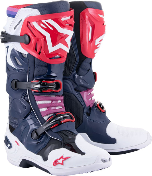 Alpinestars Tech 10 Supervented Boots White Red Blue