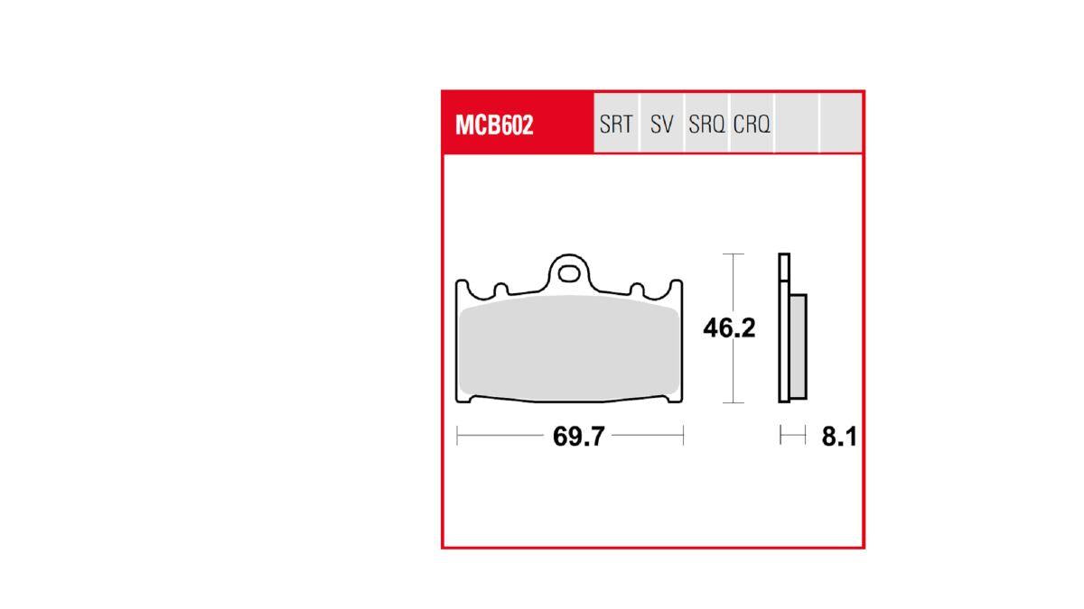 Trw TRQ Brake Pad Sintered Race For Suzuki SV 650 X 1988-2026 MCB602TRQ
