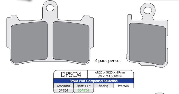 Dp Brakes SDP HH+ Supersport Pads For Honda VFR 1200 F 2010-2016 SDP504HH+