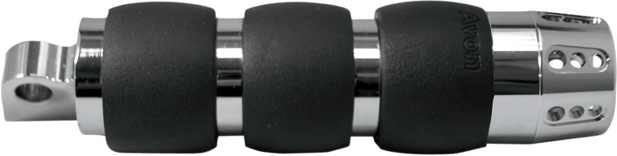 Avon Grips Male-Mount Motorcycle Footpegs Driver Passage Black Silver FP-AIR-93-CH-GA
