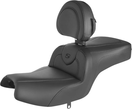 SADDLEMEN Roadsofa™ One-Piece Seat Black Includes Backrest I20-06-187BR