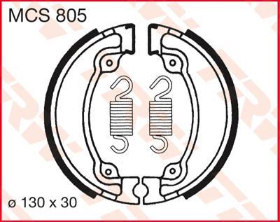 Trw Brake Shoes For Honda VT 125 C Derbi DFW 50 1979-2008 Set MCS805