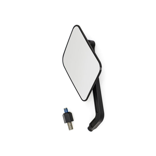 Daytona Aluminum Flat Square Mirror Black E-marked M10 Adapter Included 80993