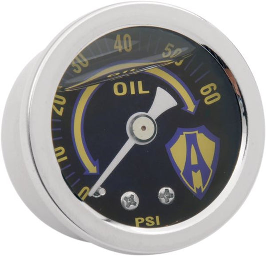 Arlen Ness Oil Pressure Gauge Kit Aluminum Chrome Black Electronic 15-655