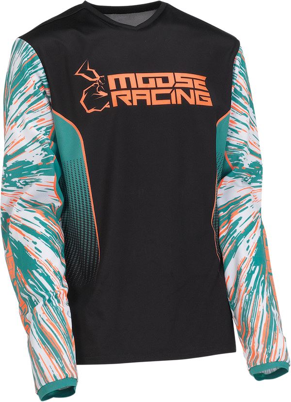 Moose Racing Jersey Youth Agroid Teal/Orange/Black 24 Model