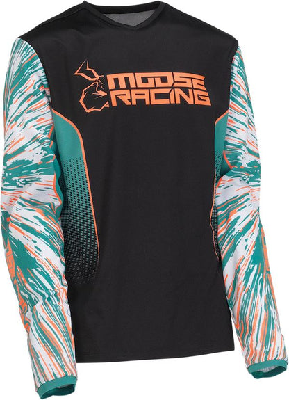 Moose Racing Jersey Youth Agroid Teal/Orange/Black 24 Model