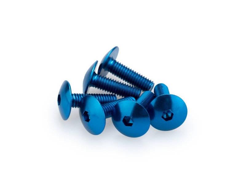 PUIG M6 Domed Screws 20mm x 6 Blue Universal 0657A