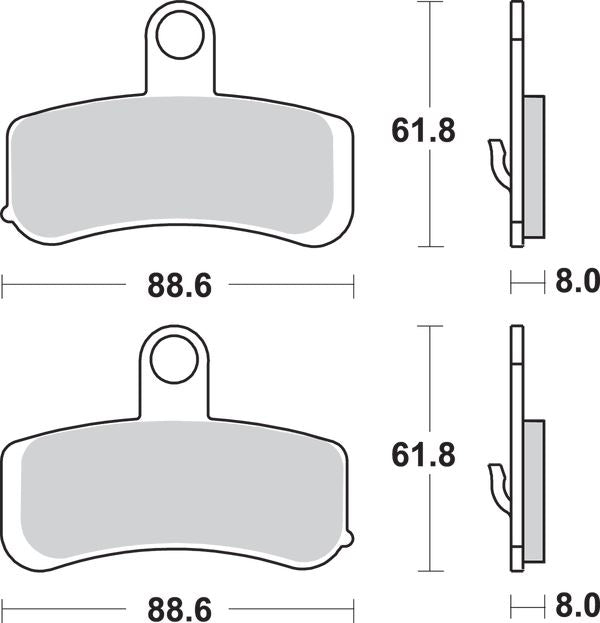 Sbs Sintered Metal Brake Pads For Harley FXDB 1690 2008-2017 853H.HS
