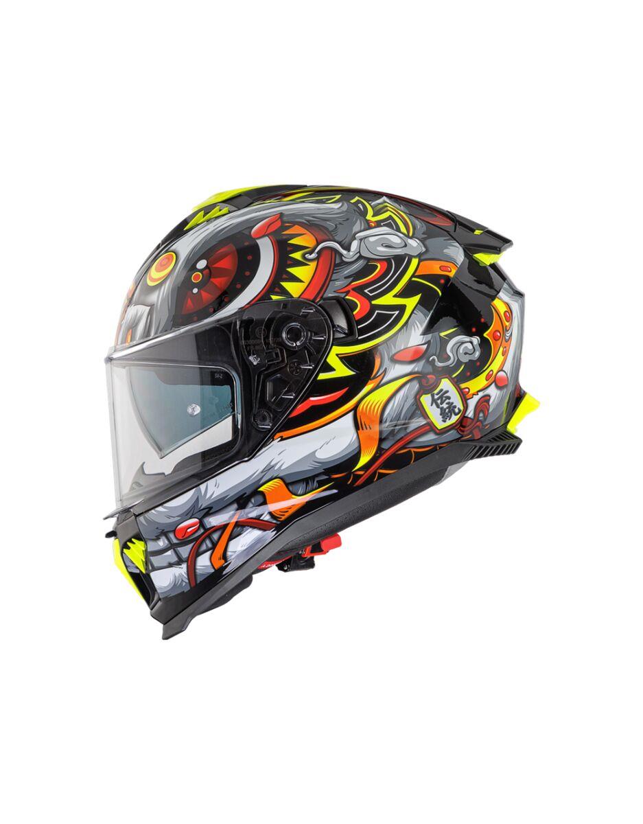 PREMIER HELMETS Typhoon Red/Yellow/Gray Motorcycle Helmet