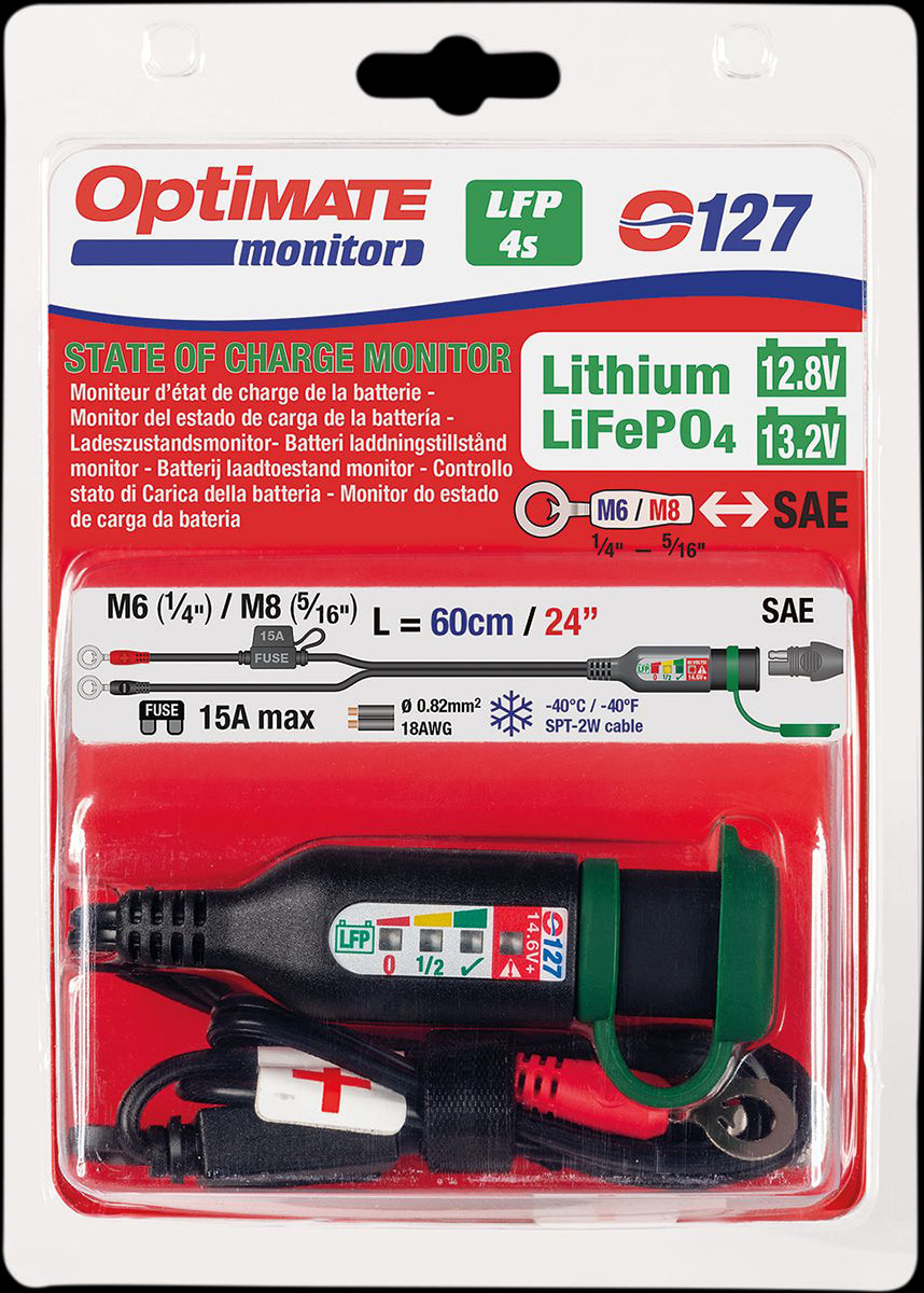 Optimate  Battery Cord Eye With Test for 12.8v to 13.2v Lithium Batteries O127 SAE