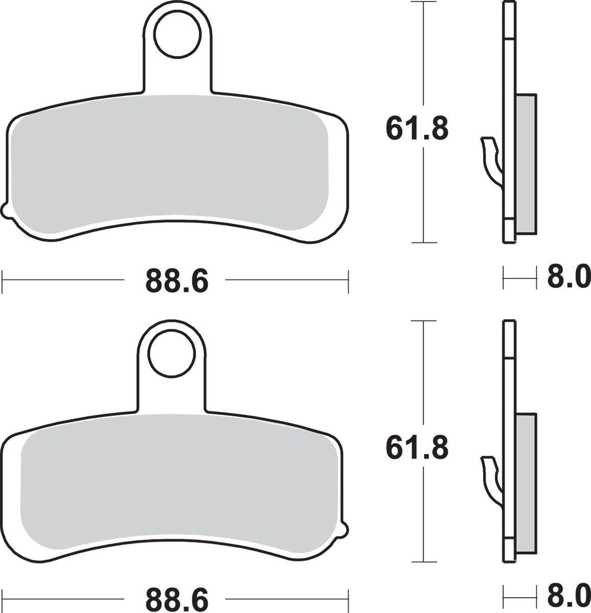 Sbs Sintered Metal Brake Pads For Harley FXDB 1690 2008-2017 853H.HS