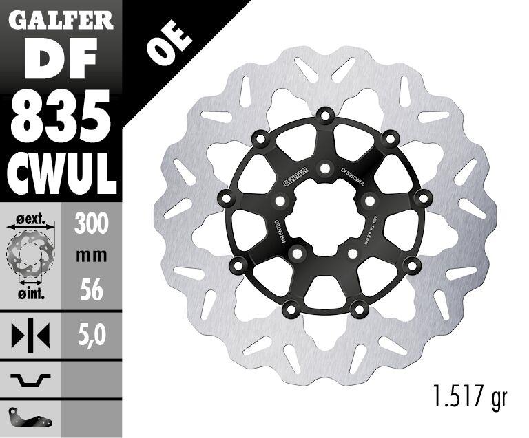 Galfer Brake Rotors For Harley Davidson FLSB 1750 2000-2024 DF835CWUL