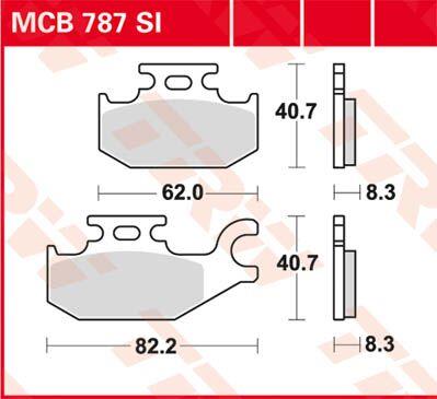 Trw Sindered Off-Road Brake Pads For Suzuki LT-A 400 ASI 2005-2024 MCB787SI