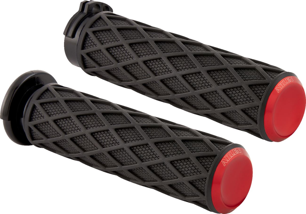 Arlen Ness Diamond Grips Red For Harley Davidson XL 883 N 81-22 500-015
