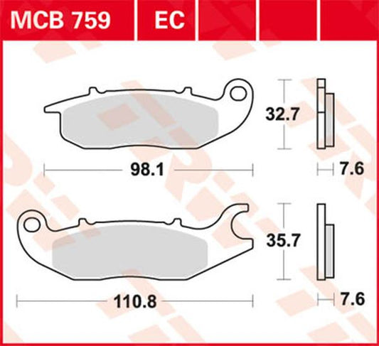 Trw All Round Sintered Metal Brake Pads For Honda XL 750 2004-2026 MCB759