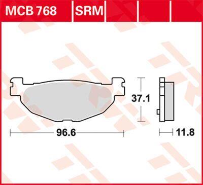 Trw SRM Series Sindered Scooter Brake Pads For Yamaha YP 400 2004-2014 MCB768SRM
