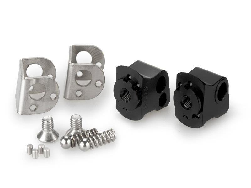 Puig Pillion Adjustable Footpeg Adaptors Black 6222V
