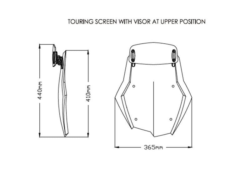 Puig Touring Screen With Extender Light Smoke 20384N