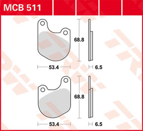 Trw All Round Sintered Metal Brake Pads For Harley XLH 1000 1974-1985 MCB511