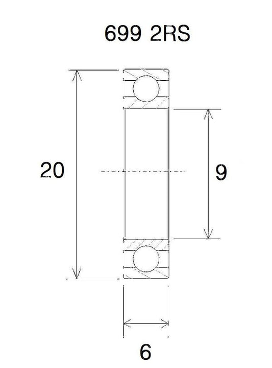 BLACK BEARING Bearing B5 9X20X6MM UB-699-B5