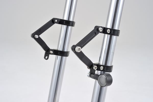 Daytona Headlight Bracket Set CNC Adjustable Black Fork Mount Pair 80725