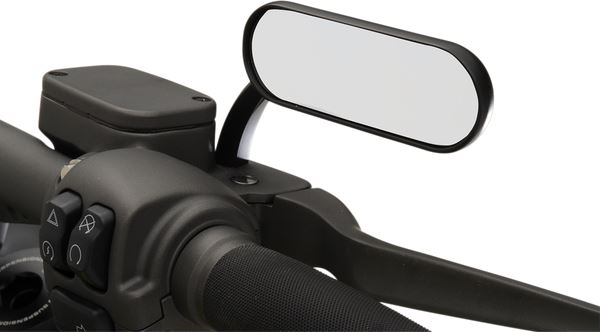 Arlen Ness Micro-Mirror Black Powder-Coated Screw-In Convex Oval Right 13-413