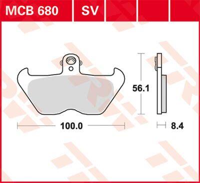 Trw SV Series Sindered Brake Pads For BMW R 850 C 1988-2001 MCB680SV