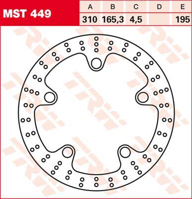 Trw Round Fixed Brake Rotor Larger Than 300mm For Honda VFR 1200 X 12-20 MST449