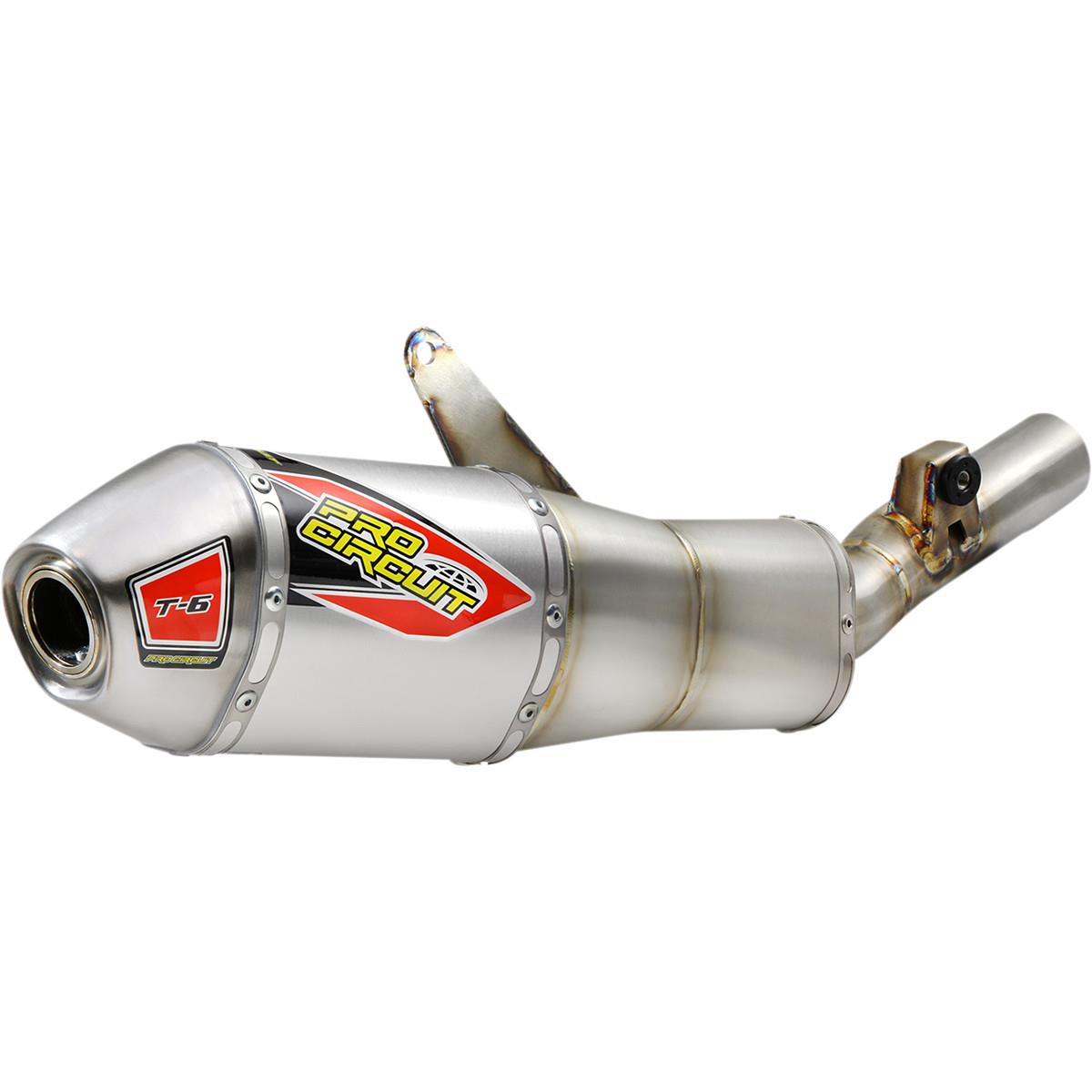 PRO CIRCUIT T-6 Stainless Slip-On Silencer With Removable Spark Arrestor For Honda CRF 450R '21
