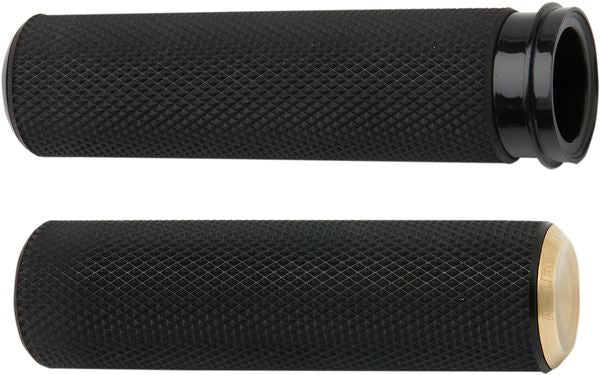 Arlen Ness Knurled Grips Black Brass Harley Davidson FLTRXSE 1977 07-24 07-334