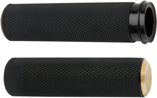 Arlen Ness Knurled Grips Black Brass Harley Davidson FLTRXSE 1977 07-24 07-334