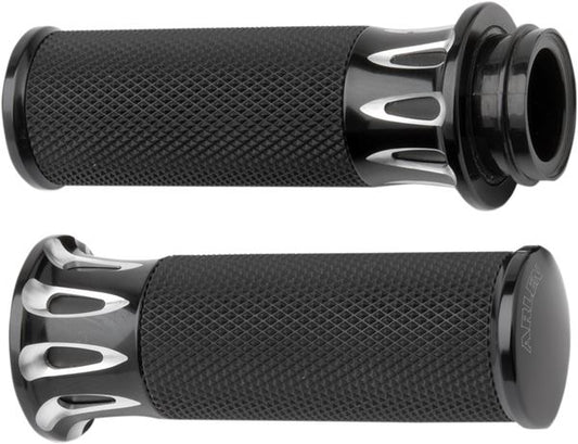 Arlen Ness Fusion Deep Cut Grips Black For HD FLTRXSE 1977 07-24 07-319