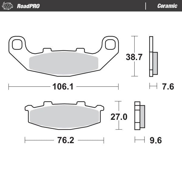 Moto-Master Ceramic Brake Pads For Kawasaki GPZ 500 S 1991-2003 Ceramic 410104