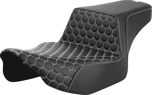Saddlemen Honeycomb Step-Up Seat White Stitch For HD FLTRXSE 1977 23-24 823-07-17806