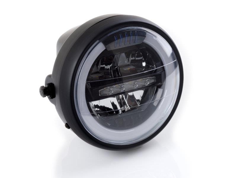 Puig 7in Round LED Headlight Black 4110H