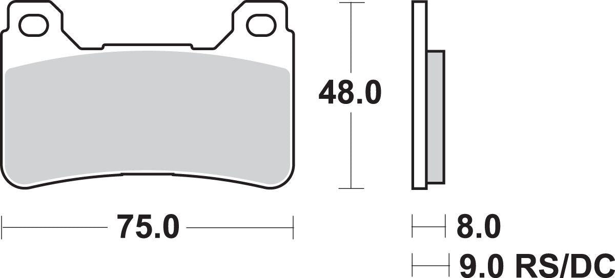 Sbs DC Racing Dual Carbon Brake Pads For Honda CBR 600 RR 2004-2018 Carbon 809DC